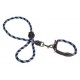 Collier et laisse cuir/corde pour chien Norton